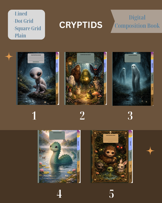 Digital Cryptid Themed Composition Book