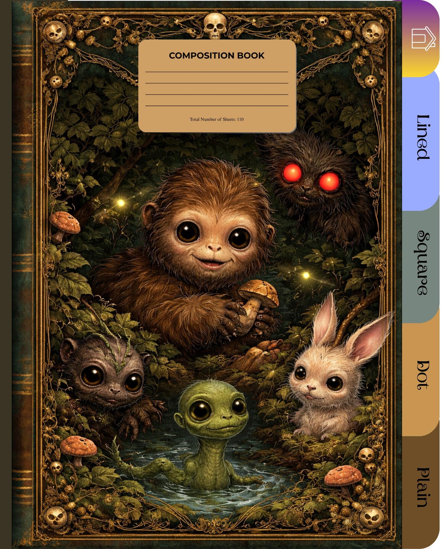 Digital Cryptid Themed Composition Book