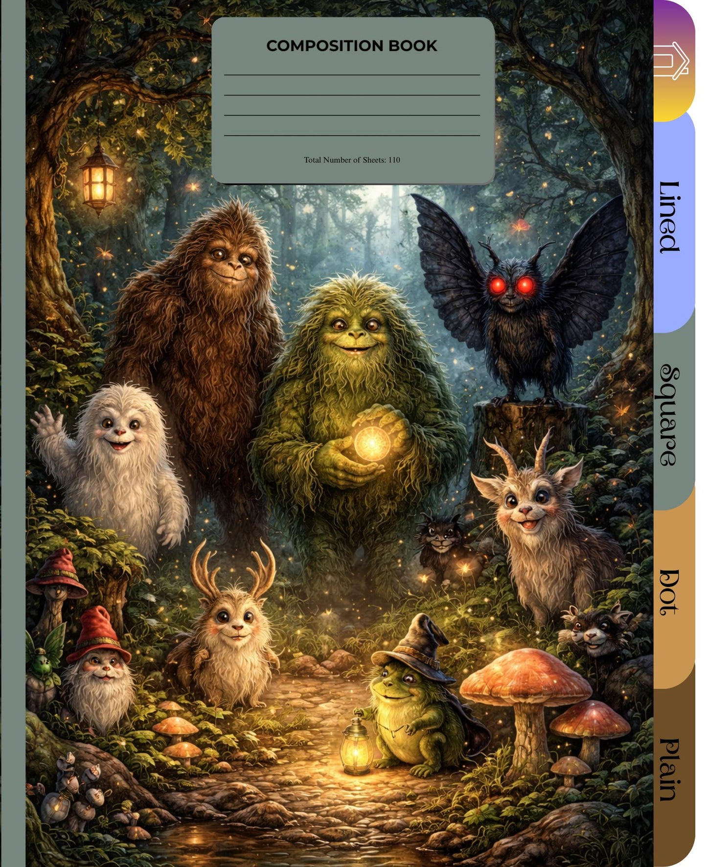 Digital Cryptid Themed Composition Book