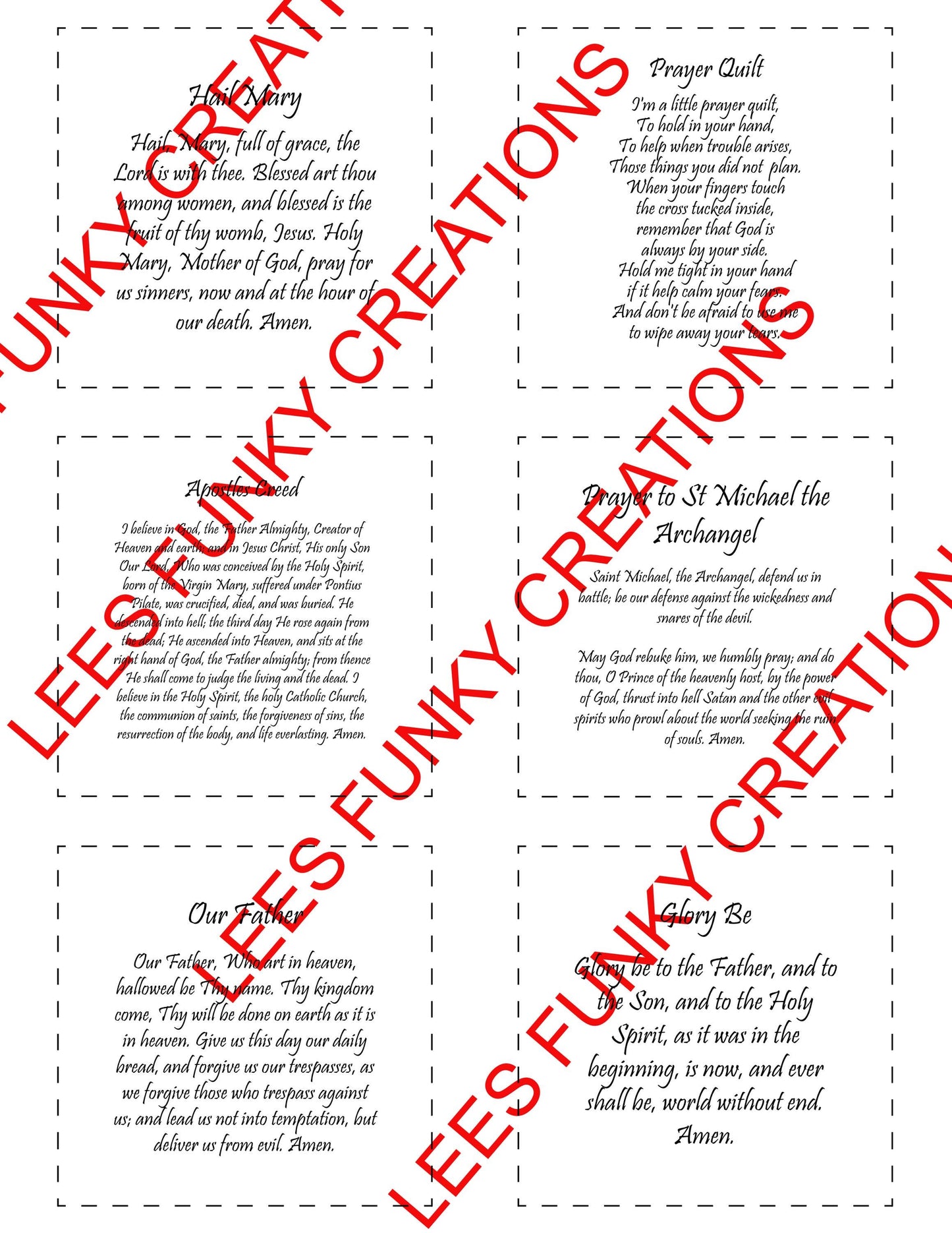 Digital Catholic Pocket Prayer Quilt Quotes-Digital file